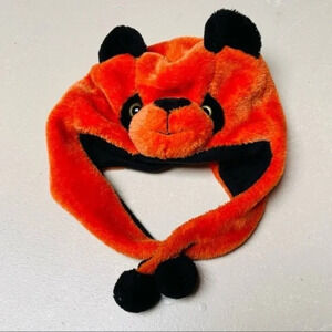 The Head Panda Hat Soft Comfort Warm Animal Hat Kids Over Ears Fuzzy Soft Orange